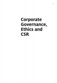 Corporate Governance, Ethics and CSR