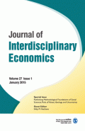 Journal of Interdisciplinary Economics Volume 27 Issue 1 January 2015