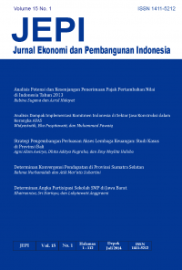 JEPI Jurnal Ekonomi Dan Pembangunan Indonesia Volume 15 No.1 Juli 2014