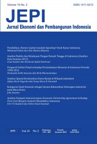 JEPI Jurnal Ekonomi Dan Pembangunan Indonesia Volume 15 No.2 Januari 2015