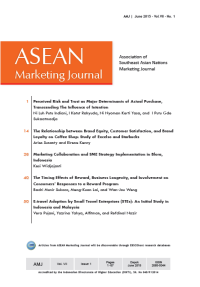 Image of Asean Marketing Journal Vol.7 No.1 June 2015