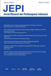 Image of JEPI Jurnal Ekonomi Dan Pembangunan Indonesia Volume 15 No.2 Januari 2015